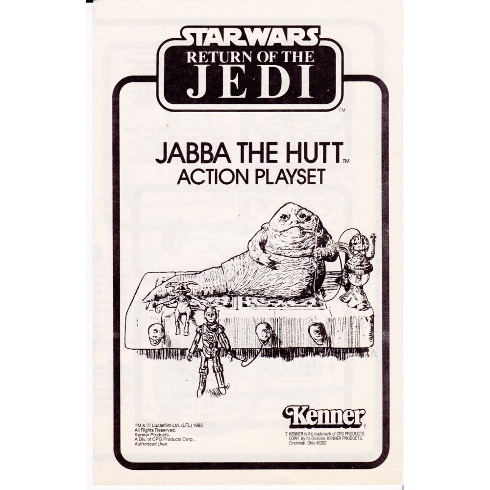Star Wars ROTJ Jabba the Hutt Action Playset Instructions 1983 Kenner 4pg